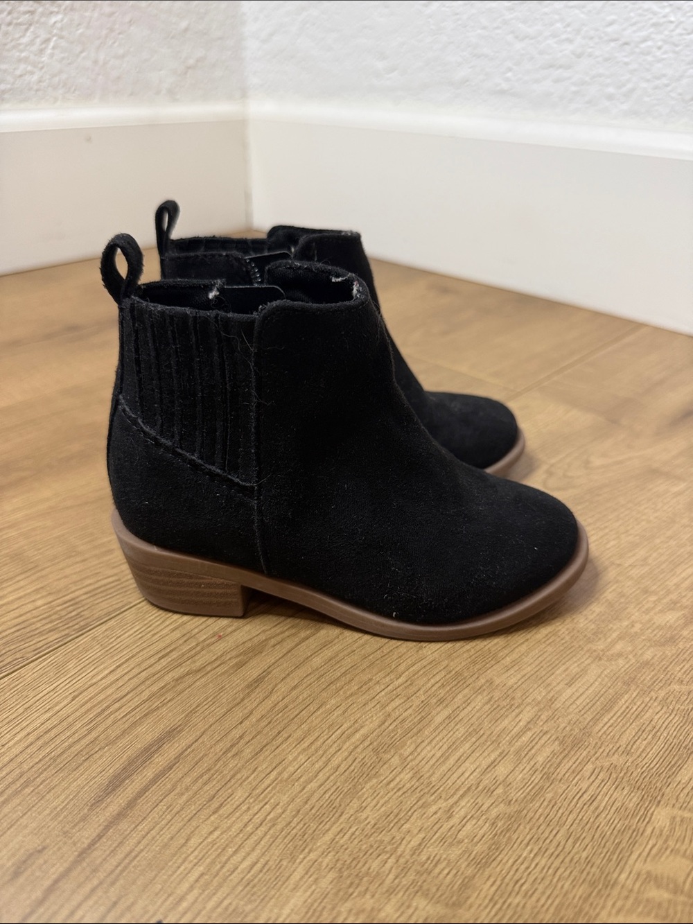wonder nation Black Ankle Boots with Brown Sole